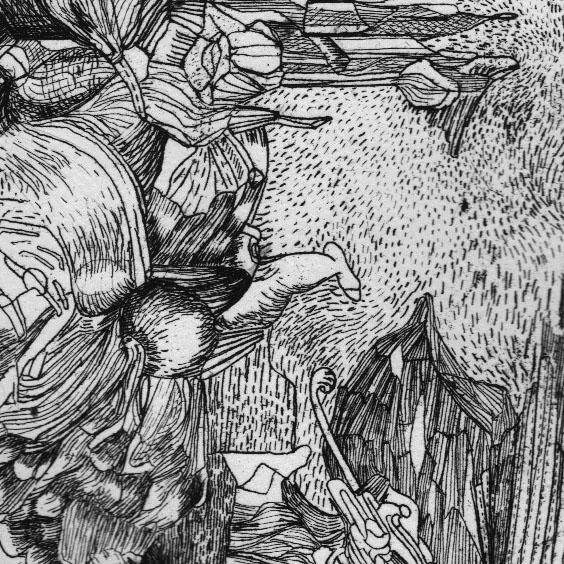 Gravure paysage carré