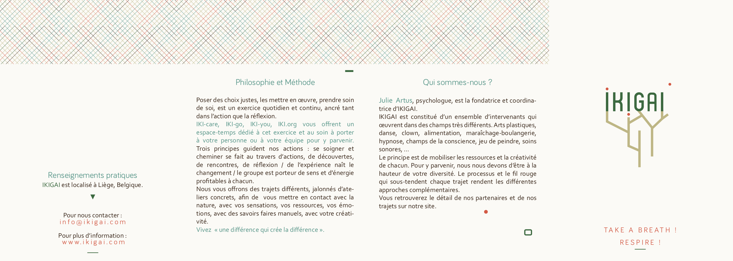 Maquette dépliant ikigaï - identité visuelle - logo